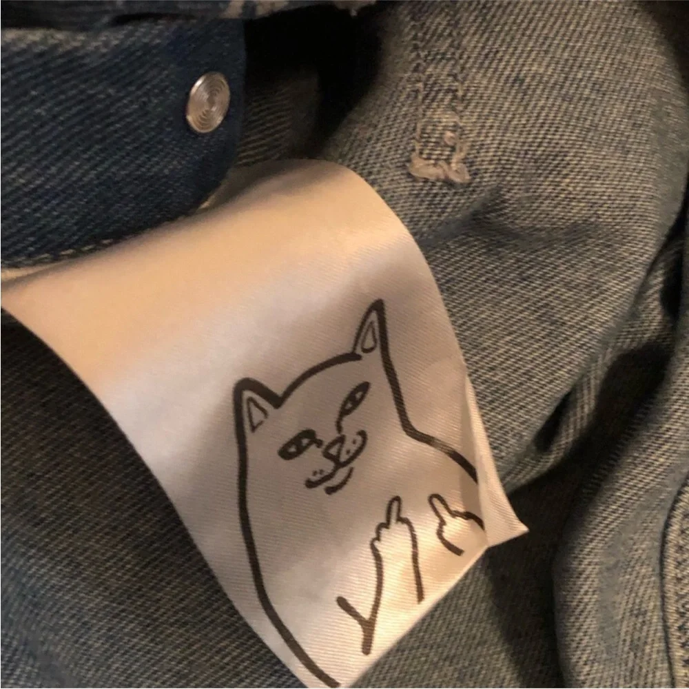 RIPNDIP Denim Dance Party Cat Overalls Small Rip N Dip Jeans - Picture 7 of 9